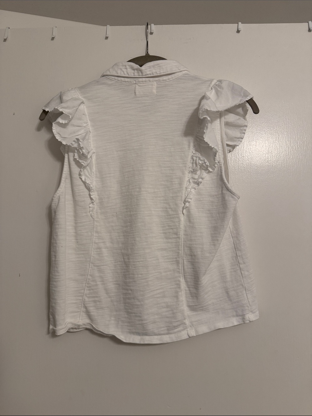 Nation LTD White Button-Front Ruffle Top - Picture 4 of 4